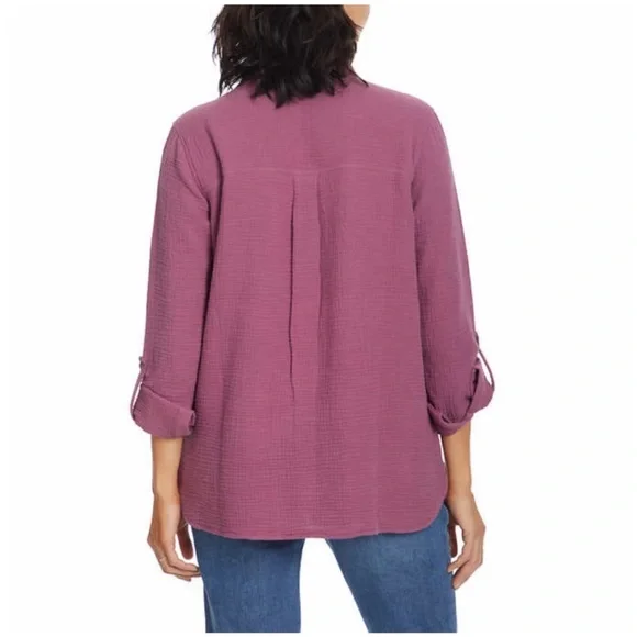 NWT Anne Klein Ladies Gauze Top PURPLE - size XL - Picture 3 of 8